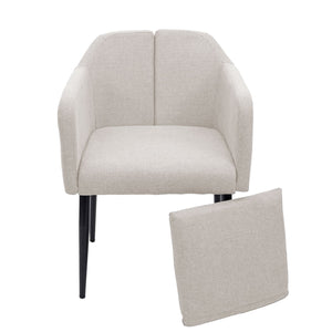 6er-Set Esszimmerstuhl Küchenstuhl Stoff creme-beige