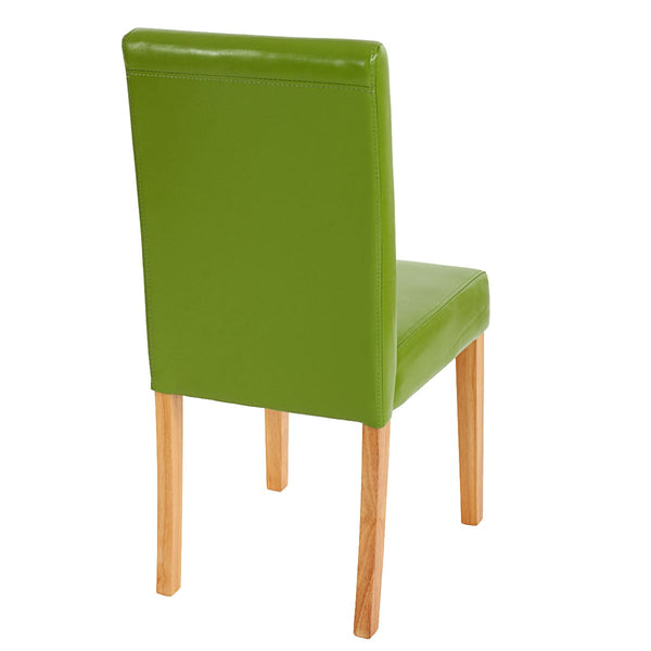 6er-Set Esszimmerstühle Kunstleder mit hellen Beinen grün