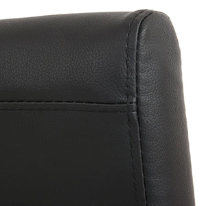 6er-Set Esszimmerstühle Kunstleder matt mit dunklen Beinen schwarz