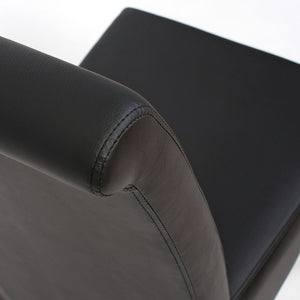 6er-Set Esszimmerstühle Kunstleder matt mit dunklen Füssen schwarz