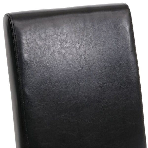 6er-Set Esszimmerstühle Kunstleder mit dunklen Beinen schwarz
