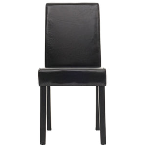 6er-Set Esszimmerstühle Kunstleder mit dunklen Beinen schwarz