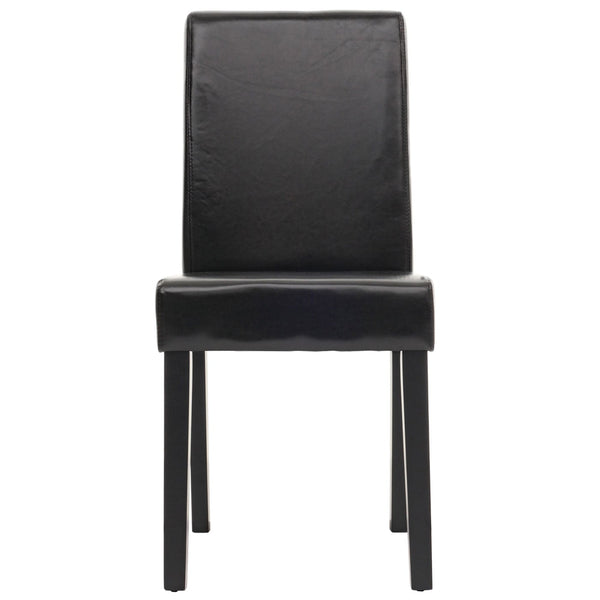 6er-Set Esszimmerstühle Kunstleder mit dunklen Beinen schwarz