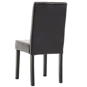 6er-Set Esszimmerstühle Kunstleder mit dunklen Beinen schwarz