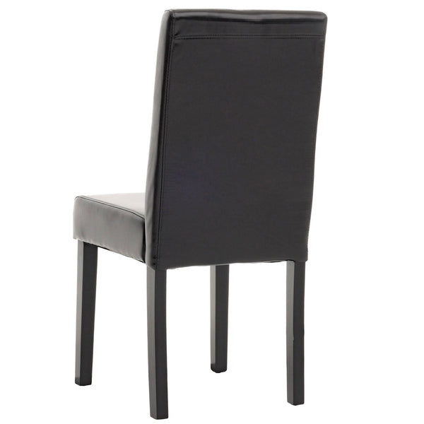 6er-Set Esszimmerstühle Kunstleder mit dunklen Beinen schwarz