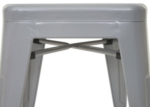 6er-Set Metallhocker stapelbar Sitzhocker Industriedesign grau