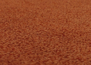 6er-Set Esszimmerstühle Stoff Massivholz dunkles Gestell orange