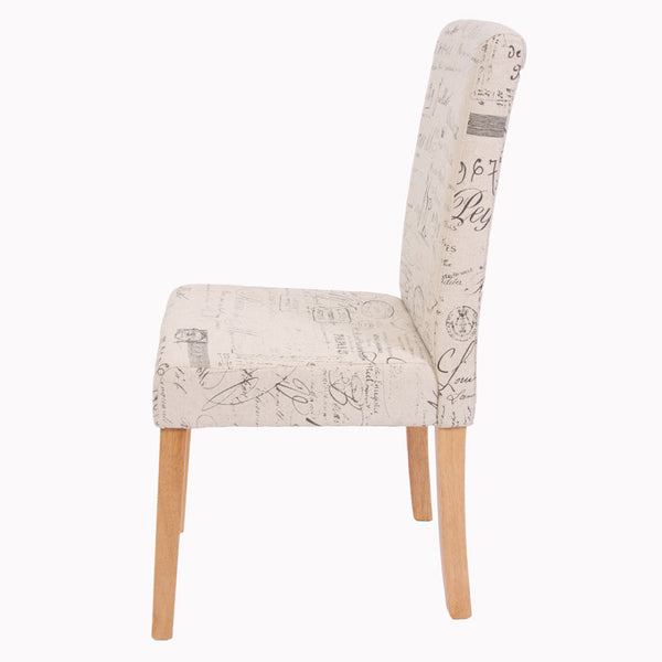 6er-Set Esszimmerstühle Textil mit hellen Beinen creme