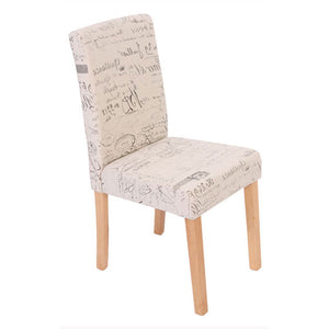 6er-Set Esszimmerstühle Textil mit hellen Beinen creme