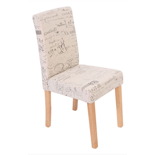 6er-Set Esszimmerstühle Textil mit hellen Beinen creme