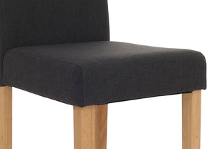 6er-Set Esszimmerstühle Textil mit hellen Beinen schwarz