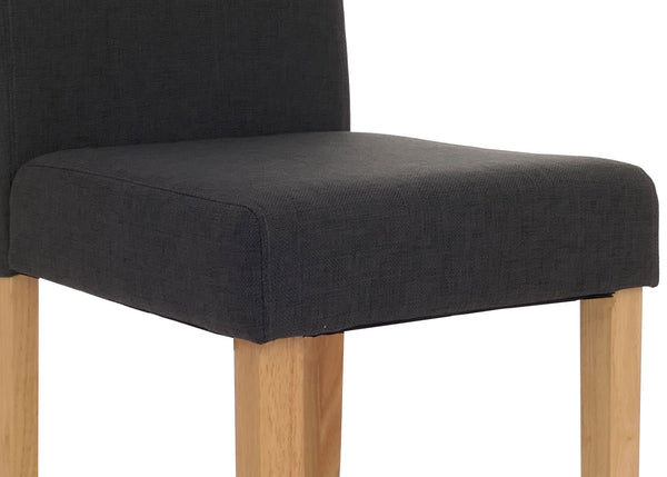 6er-Set Esszimmerstühle Textil mit hellen Beinen schwarz