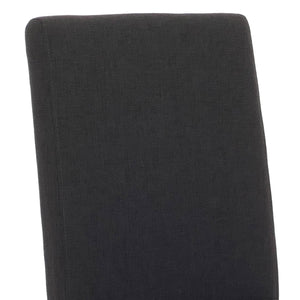 6er-Set Esszimmerstühle Textil mit hellen Beinen schwarz