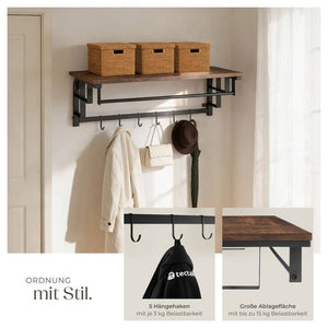 Hängegarderobe Westwood 66x30x27cm Industrial dunkelbraun