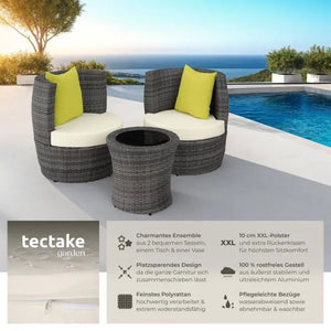 Aluminium Rattan Sitzgruppe Nizza