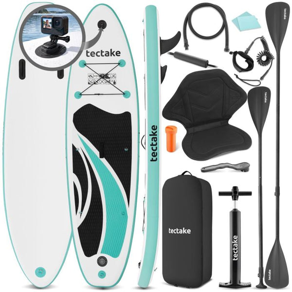 Stand-Up Paddle Board 2in1 Zenon weiss/türkis 288 cm mit Kamerahalterung