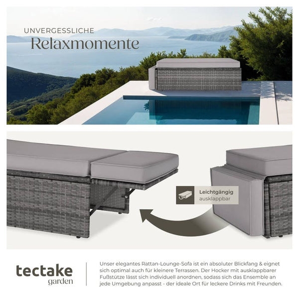 Rattan Lounge Korfu, grau