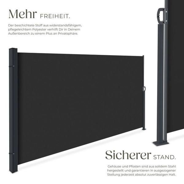 Seitenmarkise schwarz 300 x 160 cm