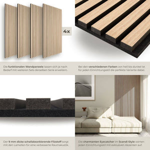 Akustikpaneele Sonic Wall Eiche hell 4er Set