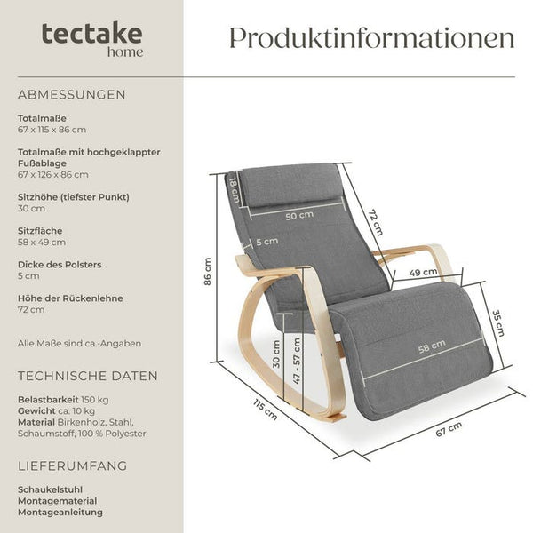 Schaukelstuhl Onda - hellgrau