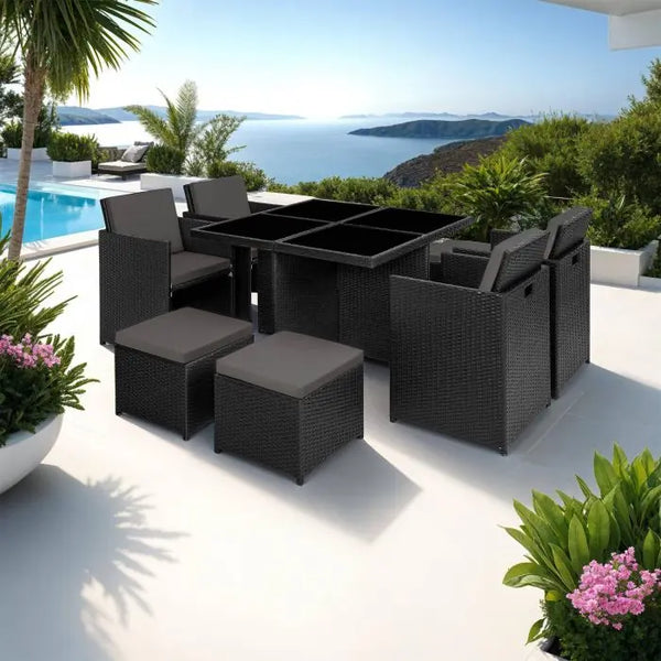 Aluminium Rattan Sitzgruppe Manhattan