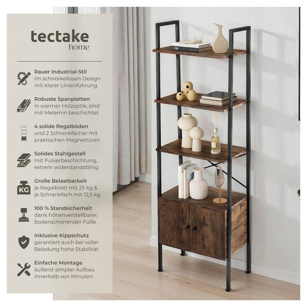 Leiterregal Brentwood Industrial Holz dunkel, rustikal