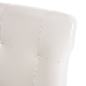 6x Esszimmerstuhl ~ Kunstleder creme helle Beine