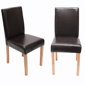 6x Esszimmerstuhl Littau Leder braun helle Beine