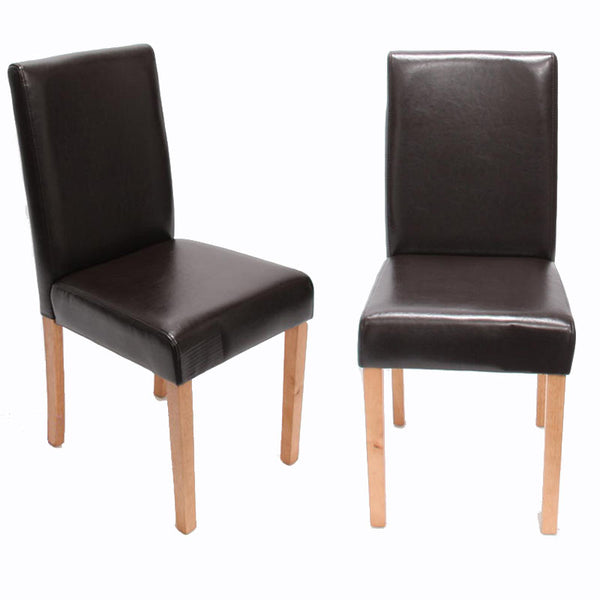 6x Esszimmerstuhl Littau Leder braun helle Beine