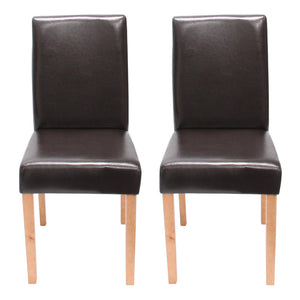 6x Esszimmerstuhl Littau Leder braun helle Beine