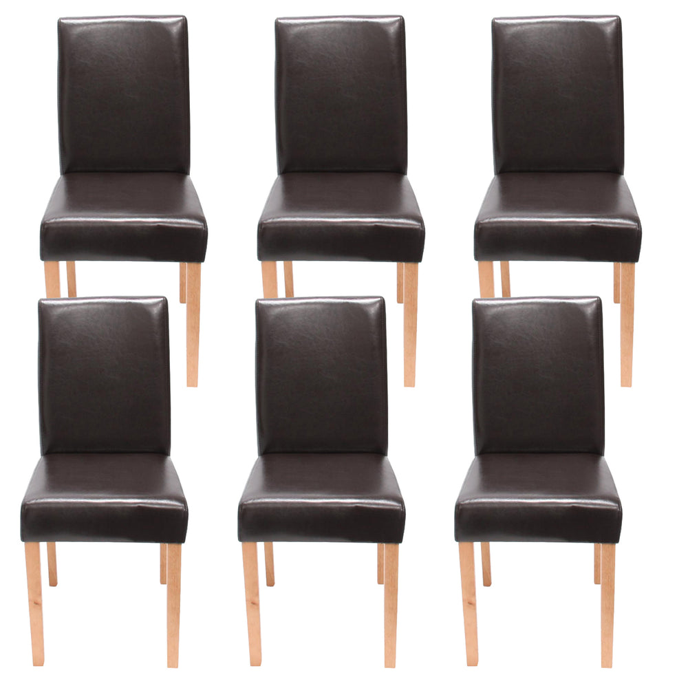 6x Esszimmerstuhl Littau Leder braun helle Beine