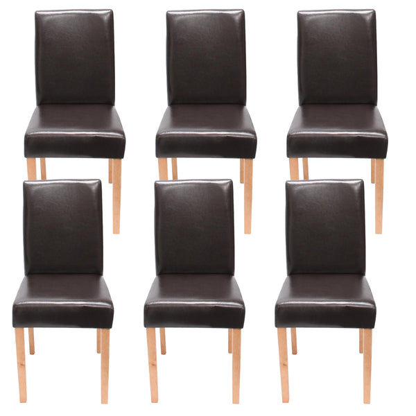 6x Esszimmerstuhl Littau Leder braun helle Beine