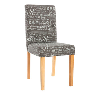 6x Esszimmerstuhl Littau ~ Textil mit Schriftzug
