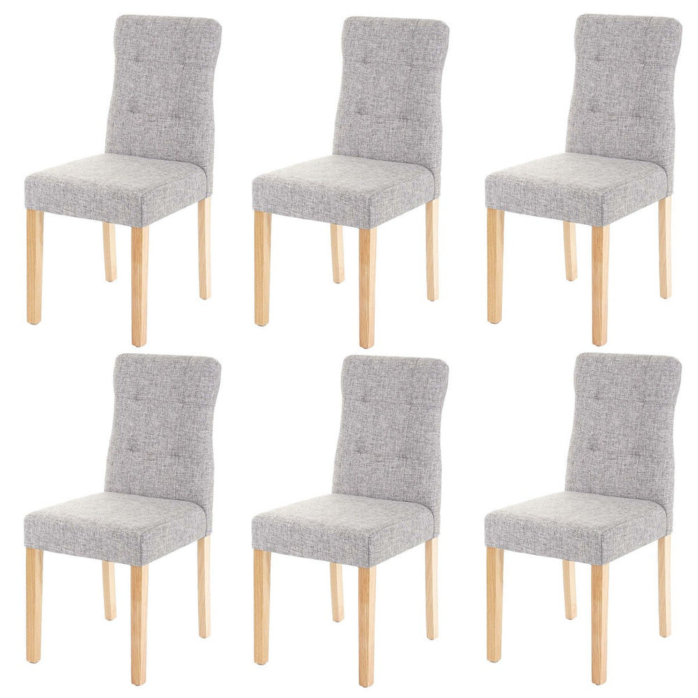 6x Esszimmerstuhl Stoff/Textil grau helle Beine