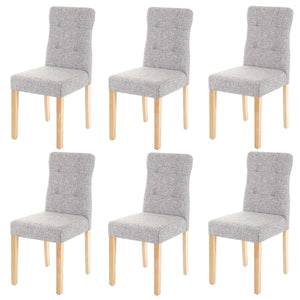 6x Esszimmerstuhl Stoff/Textil grau helle Beine
