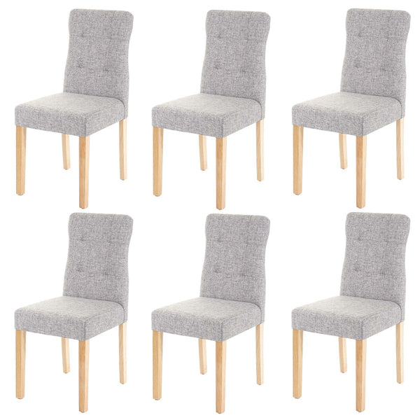 6x Esszimmerstuhl Stoff/Textil grau helle Beine