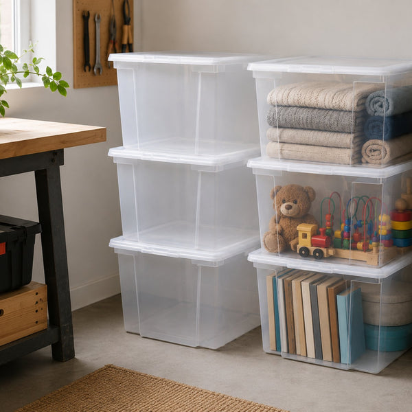 6x Aufbewahrungsbox 30L mit Deckel