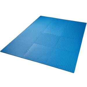 Floor protection mat, 12-piece set, blue