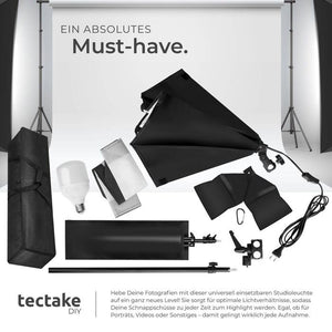 Studioleuchte mit Softbox, Stativ und Tasche