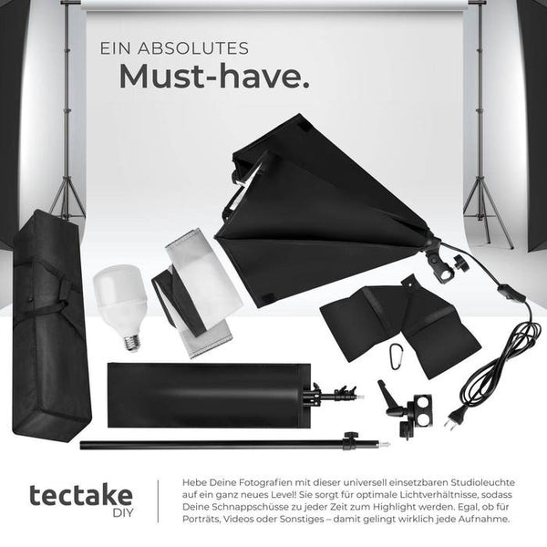 Studioleuchte mit Softbox, Stativ und Tasche