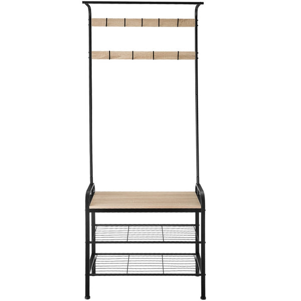 Garderobe Industrial Holz hell, Eiche Sonoma 73,5x36x184cm