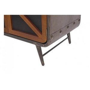 Sideboard Kommode Highboard, Industrial Tanne Holz Metall, braun-schwarz