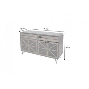 Sideboard Kommode Highboard, Industrial Tanne Holz Metall, braun-schwarz