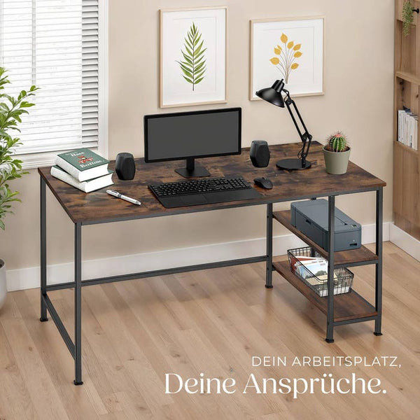 Computer-Schreibtisch Canton 120x60x75,5cm Industrial dunkelbraun