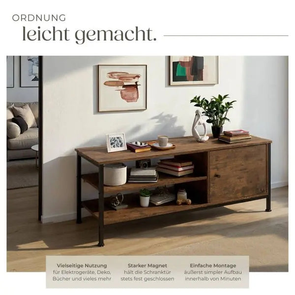 TV-Regal Durban Industrial Holz dunkel, rustikal 110 x 40 x 45,5 cm