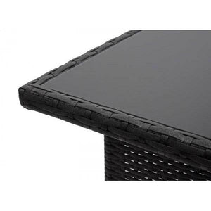 Poly-Rattan Esstisch HWC-G16, Esszimmertisch Gartentisch Tisch, Gastronomie 112x60cm ~ schwarz
