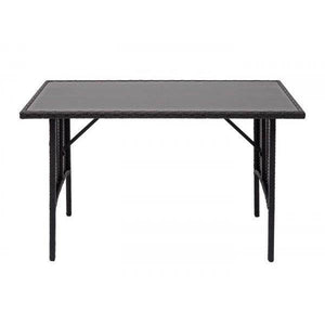 Poly-Rattan Esstisch HWC-G16, Esszimmertisch Gartentisch Tisch, Gastronomie 112x60cm ~ schwarz