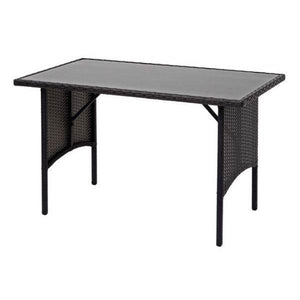 Poly-Rattan Esstisch HWC-G16, Esszimmertisch Gartentisch Tisch, Gastronomie 112x60cm ~ schwarz