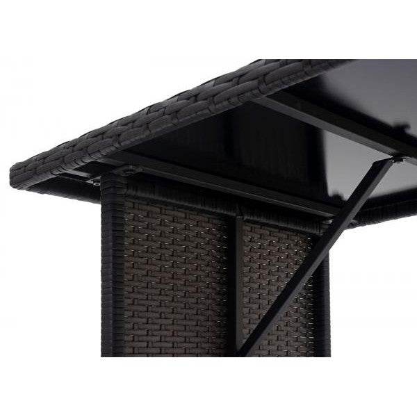 Poly-Rattan Esstisch HWC-G16, Esszimmertisch Gartentisch Tisch, Gastronomie 112x60cm ~ schwarz