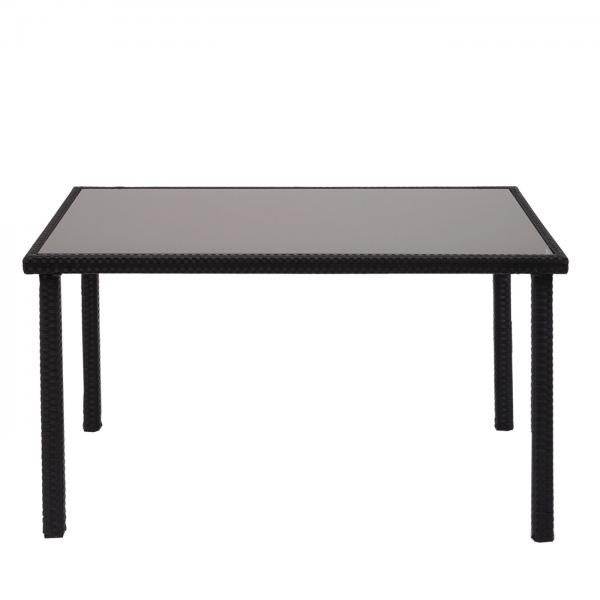 Poly-Rattan Tisch HWC-G19, Gartentisch Balkontisch, 120x75cm ~ schwarz
